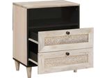 Vidaxl Comodino Con Ripiano Beige 50 X 33 X 60 Cm In Legno Massiccio Di Mango