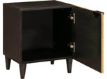 Vidaxl Comodino Nero E Oro 40 X 33,5 X 46 Cm