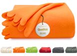 Zollner Coperta Accogliente In 130X170 Cm - Accogliente E Resistente Coperta In Pile Lavabile Fino A 60°C Bei Bordi Ondulati Poliestere Antistatico Arancione
