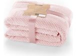 Decoking Coperta Coccolosa 150X200 Cm Rosa Coperta In Microfibra Copriletto Copriletto In Pile Morbido Morbido Coccoloso Stile Scandinavo Rosa Polvere Henry