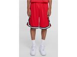 Urban Classics TB243 | Stripes Mesh Shorts S Bis 3XL - Farbe: Cityred/Nero/Bianco - GrößE: M