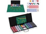 Set Da Poker E Blackjack: 500 Fiches, 2 Mazzi Di Carte, Dadi, Tappetino Da Gioco, Custodia Con Serratura