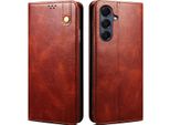 Custodia Per Samsung Galaxy A26 In Pelle Flip Case Portafoglio Con Funzione Stand Rosso