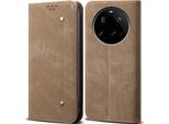 Custodia Per Xiaomi 15 Ultra, Custodia A Portafoglio In Pelle Con Chiusura Magnetica E Supporto Khaki