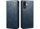 Custodia Per Samsung Galaxy M56 In Pelle Flip Case Portafoglio Con Funzione Stand Blu
