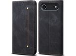 Custodia Per Iphone 17 Air, Custodia A Portafoglio In Pelle Con Chiusura Magnetica E Supporto Nero