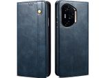 Custodia Per Honor 400 In Pelle Flip Case Portafoglio Con Funzione Stand Blu