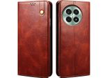 Custodia Per Oneplus 13 Custodia In Pelle Flip Wallet Con Funzione Stand Rosso