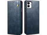 Custodia Per Samsung Galaxy A07 In Pelle Flip Case Portafoglio Con Funzione Stand Blu