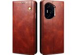 Custodia Per Honor 400 In Pelle Flip Case Portafoglio Con Funzione Stand Rosso