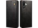 Custodia Per Samsung Galaxy M56 In Pelle Flip Case Portafoglio Con Funzione Stand Nero