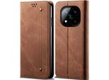Custodia Per Xiaomi Redmi Note 14 Pro+ 5G, Custodia A Portafoglio In Pelle Con Chiusura Magnetica E Supporto Marrone
