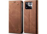 Custodia Per Xiaomi 15, Custodia A Portafoglio In Pelle Con Chiusura Magnetica E Supporto Marrone