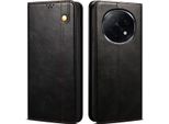 Custodia Per Oppo A5 Pro In Pelle Flip Wallet Case Con Funzione Stand Nero
