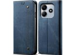 Custodia Per Xiaomi Redmi Note 14 4G, Custodia A Portafoglio In Pelle Con Chiusura Magnetica E Supporto Blu