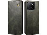 Custodia Per Honor 400 Lite In Pelle Flip Case Portafoglio Con Funzione Stand Verde