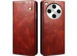 Custodia Per Oppo Find X8 In Pelle Flip Case Portafoglio Con Funzione Stand Rosso