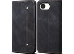 Custodia Per Iphone 16E, Custodia A Portafoglio In Pelle Con Chiusura Magnetica E Supporto Nero