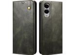 Custodia Per Samsung Galaxy S25 Edge In Pelle Flip Case Portafoglio Con Funzione Stand Verde