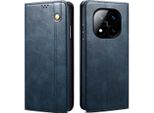 Custodia Per Xiaomi Redmi Note 14 Pro+ 5G Pelle Flip Case Portafoglio Con Funzione Stand Blu