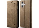 Custodia Per Iphone 17, Custodia A Portafoglio In Pelle Con Chiusura Magnetica E Supporto Khaki