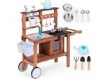 Cucina Da Esterno In Fango Per Bambini Con Accessori In Legno Di Abete Ecotoys