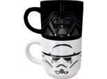 Star Wars - Set Di Tazze Da Caffè "Caschi Dell'impero"", Impilabili (Confezione Da 2) PM12338 (Taglia Unica) (Nero/Bianco)"