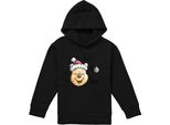 Winnie The Pooh - Felpa Con Cappuccio "Ho Ho Ho, Buon Natale"" Per Bambini TV21136 (116) (Nero)"