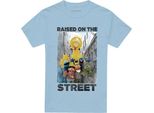 Sesame Street - Maglietta "Raised On The Streets"" Per Uomo/Donna Unisex TV21259 (Xl) (Azzurro)"