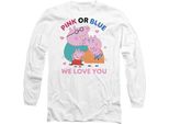 Peppa Pig - Maglietta "Rosa O Blu Ti Amiamo"" Per Uomo/Donna Unisex, Manica Lunga TV21316 (Xl) (Bianco)"