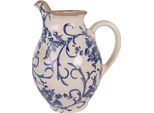 Clayre & Eef Brocca Decorativa 16X12X19 Cm Fiori Di Vetroceramica Beige
