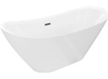 Mexen Lotos Vasca Da Bagno Indipendente 160 X 75 Cm, Bianca, Troppopieno Gun Gray Spazzolato - 52051607700-66