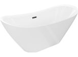 Mexen Lotos Vasca Da Bagno Indipendente 160 X 75 Cm, Bianca, Troppopieno Nero - 52051607700-70