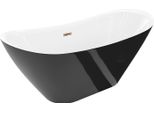 Mexen Lotos Vasca Da Bagno Autoportante 180 X 75 Cm, Bianca/Nera, Troppopieno Oro Rosa - 52051807775-60