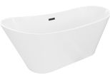 Mexen Dora Vasca Da Bagno Freestanding 150 X 75 Cm, Bianca, Troppopieno Nero - 52071507500-70