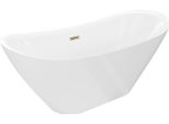 Mexen Lotos Vasca Da Bagno Freestanding 160 X 75 Cm, Bianca, Troppopieno Dorato - 52051607700-50