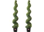 2 Pezzi. Pianta Artificiale A Spirale A Torre Di Bosso 152,4 Cm