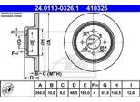 2X Disco Freno Ate 24.0110-0326.1 Per Mg Mg Zr Zs Sedan Mg Zs Hatchback