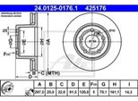 2X Disco Freno Ate 24.0125-0176.1 Per Land Rover Discovery Ii (L318) 91 5Mm