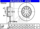 2X Disco Freno Ate 24.0112-0214.1 Per Jeep Cherokee (Kl) 33 2Mm 137 0Mm 278 0Mm