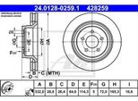 2X Disco Freno Ate 24.0128-0259.1 Per Jeep Cherokee (Kk) 64 0Mm 165 3Mm 332 0Mm