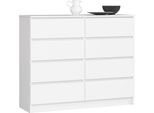 Akord Cassettiera Bianca Con Cassetti 120X40X99 Cm
