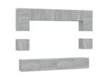Vidaxl Set Di Mobili Tv 8 Pezzi In Legno Grigio Sonoma