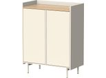 Vicco Credenza Velina, 80 X 103 Cm Con 6 Scomparti, Crema/Rovere