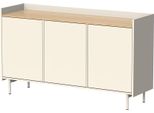 Vicco Credenza Velina, 140 X 82 Cm Con 6 Scomparti, Crema/Rovere