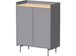 Vicco Credenza Velina, 80 X 103 Cm Con 6 Scomparti, Grigio/Quercia