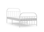 Vidaxl Struttura Letto Con Testiera E Pediera In Metallo Bianco 100X190 Cm