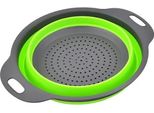Setaccio Pieghevole In Silicone - Verde E Grigio