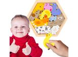 Puzzle In Legno Colorato Con Cornice - Motivo Della Fattoria