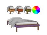 Vidaxl Letto In Legno Massiccio Con Led Marrone Miele 75X190 Cm